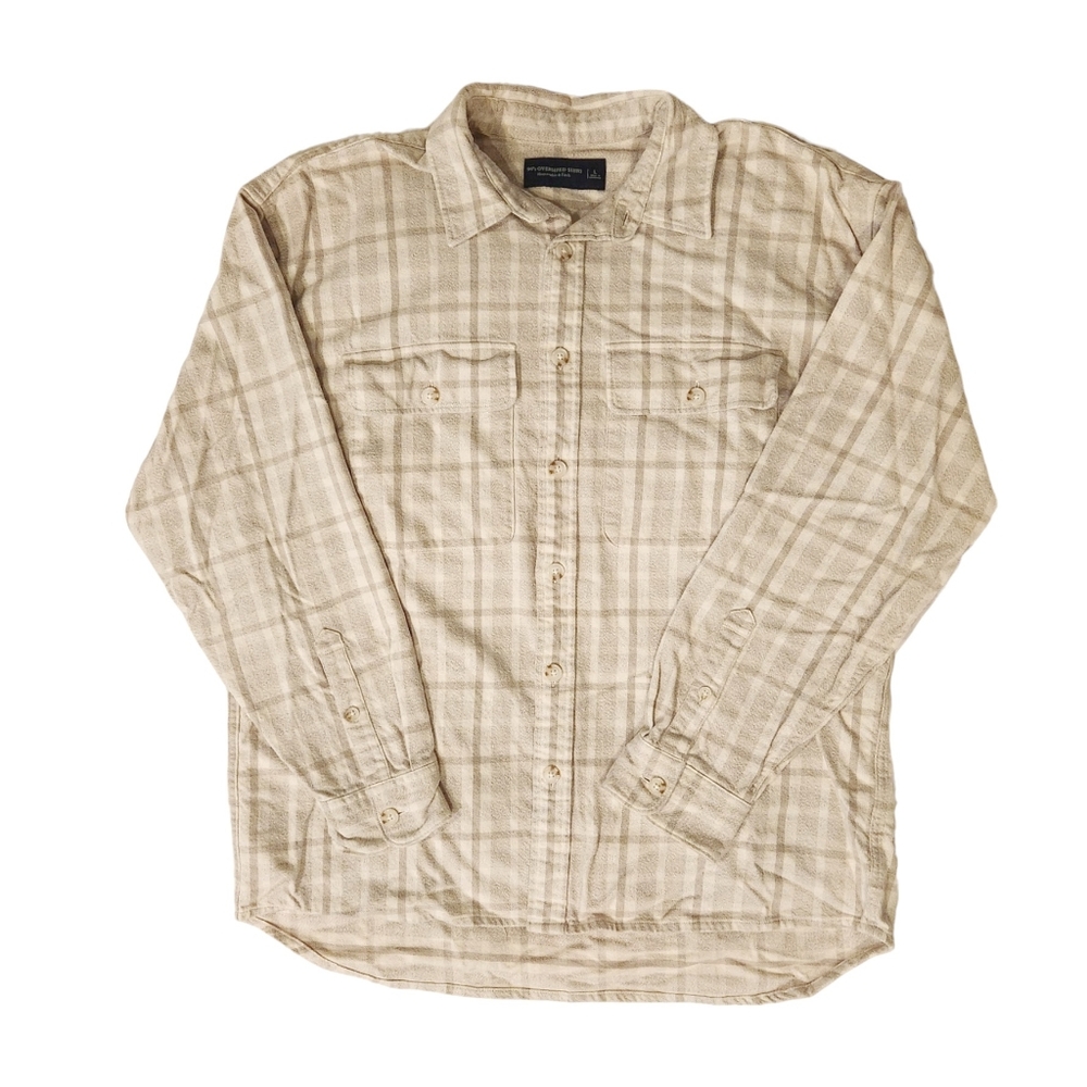 Abercrombie & Fitch 90's Oversized Shirt Flannel Long Sleeve Plaid Button Down